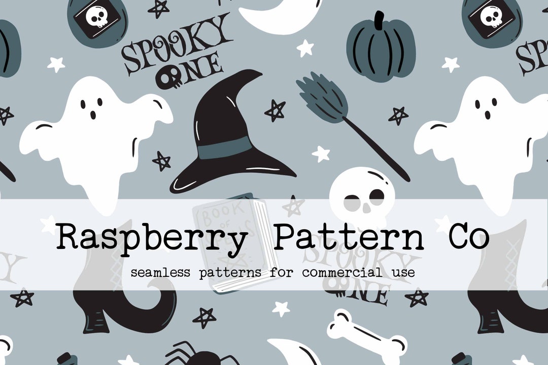 Spoook Pattern Spooky One Halloween Seamless Pattern File, Spooky Birthday Seamless ...