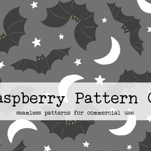 Halloween Bats seamless pattern, Spooky Halloween Night seamless, moon and stars seamless, gender neutral cute halloween seamless pattern