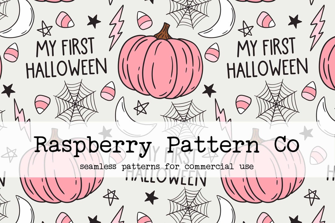 My First Halloween Jack O Lantern Pumpkin Seamless Pattern for ...