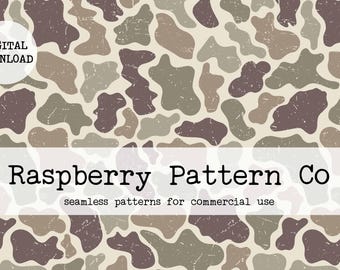 Duck Camo Nahtlose Datei | Old School Tarnmuster | Jagdtarn | Beunruhigt Camo | Geschlechtsneutral | Digitales Design | Camouflage-Hintergrund