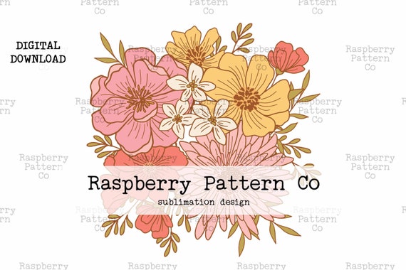 Floral Bouquet PNG Sublimation, Boho Spring Floral Sublimation design, Mother's Day PNG,Retro Floral Mom PNG, Sketchy Floral png sublimation