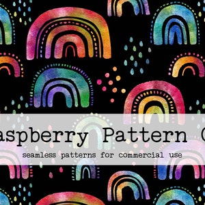 Rainbow Seamless Digital Pattern Boho Neutral for Commercial Use, Rainbow Seamless Pattern, Seamless Repeat Pattern, watercolor rainbow
