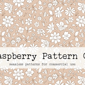 Cottage Core Daisy Floral Vanilla Latte Seamless Pattern Boho Neutral for Commercial Use