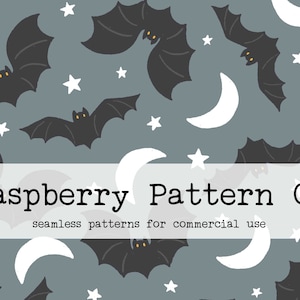 Halloween Bats seamless pattern, Spooky Halloween Night seamless, moon and stars seamless, gender neutral cute halloween seamless pattern