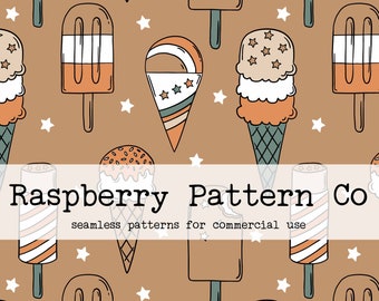 Vintage Ice Cream Cones Cute Kids Seamless Repeat Pattern Boho Neutral for Commercial Use Vintage Ice Cream Cones Cute Kids Seamless Repeat Pattern Boho Neutral for Commercial Use