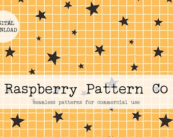 Retro Orange Stars seamless file, Fall seamless, Halloween Stars seamless, Coquette Thanksgiving seamless, Pumpkins and Bows seamless