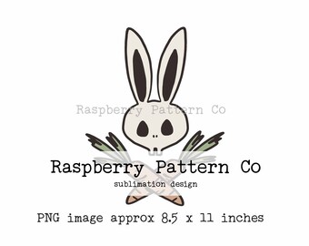 Gruseliger Osterschädel Kaninchen PNG, Osterhase Boho Neutral Sublimation für kommerzielle Nutzung, Osterhase PNG, Scary Bunny Kaninchen Clipart