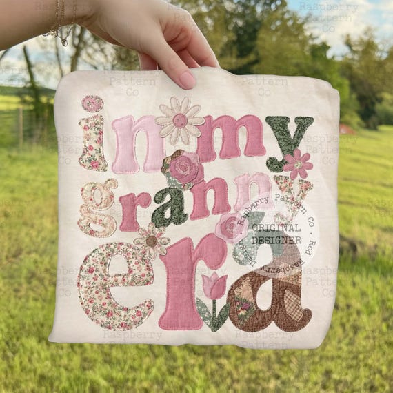 Granny Era Faux Patchwork PNG, In My Granny Era PNG, Grandma Core Png, Cottage Core Gingham Patchwork PNG, Spring Patchwork png