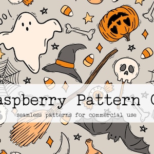 Love Halloween naadloos patroonbestand, genderneutraal Halloween naadloos, vleermuisschedel pompoen naadloos, Spooky Creepy Cute Halloween naadloos,