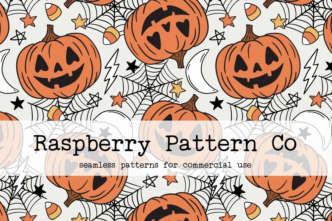 Jack O Lantern Seamless Pattern, Halloween Pumpkins Seamless Pattern ...