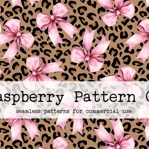Pink Leopard Coquette Bow Seamless File, Preppy Leopard Bow seamless, Shabby Chic Bow seamless,Trendy Coquette Bow seamless,Cheetah seamless