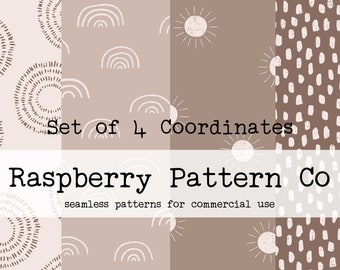 Neutral Retro Boho Seamless Pattern for Commercial Use, neutral seamless pattern, seamless pattern, boho seamless pattern