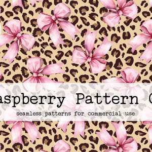 Pink Leopard Coquette Bow Seamless File, Preppy Leopard Bow seamless, Shabby Chic Bow seamless,Trendy Coquette Bow seamless,Cheetah seamless