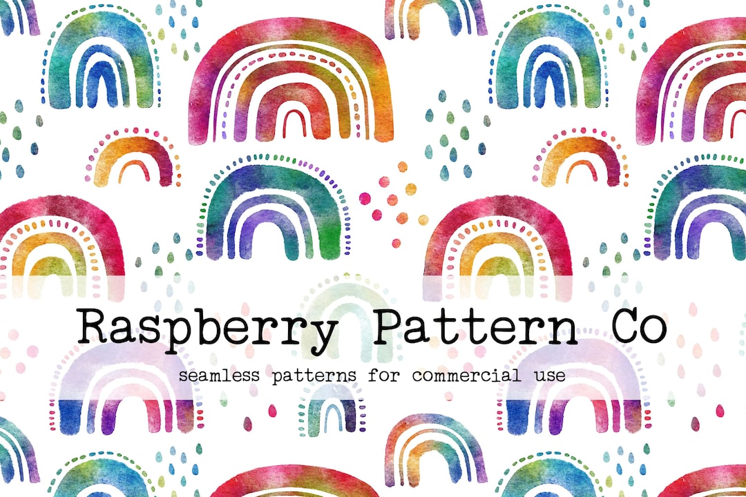 Rainbow Seamless Digital Pattern Boho Neutral for Commercial Use ...
