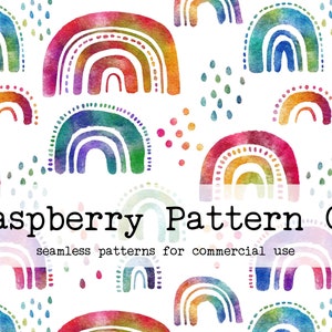 Rainbow Seamless Digital Pattern Boho Neutral for Commercial Use, Rainbow Seamless Pattern, Seamless Repeat Pattern, watercolor rainbow