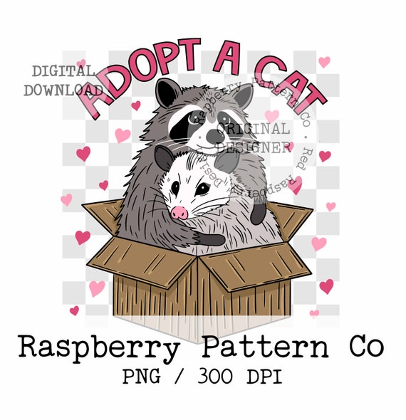 Funny Opossum PNG Sublimation, Funny Raccoon PNG, Adopt a Cat Png, Best Friends png, Trash Panda png, You're Trash png, Opossum shirt