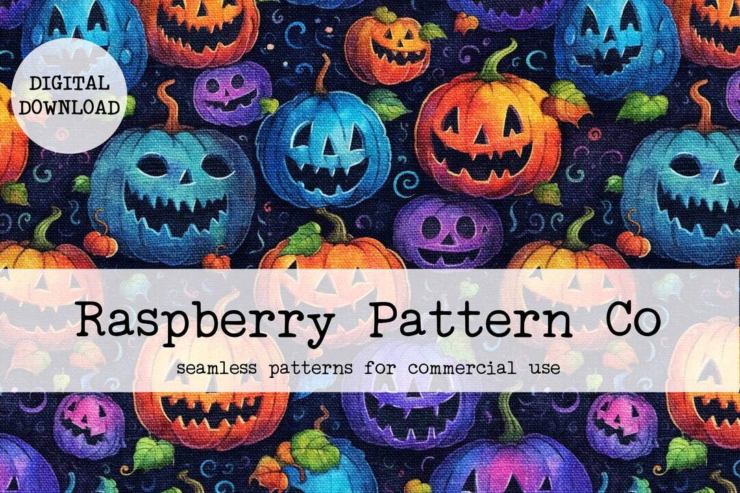 Jack O Lantern Pumpkin Halloween Seamless File, Rainbow Halloween ...