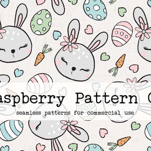 Easter Bunny Girl Neutral Seamless Pattern Boho Neutral for Commercial Use, Easter seamless, Cute bunny rabbit seamless, spring seamless