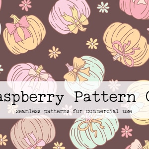 Coquette Pumpkin seamless file,Coquette Fall seamless,Fall Floral seamless pattern,Coquette Thanksgiving seamless,Pumpkins and Bows seamless