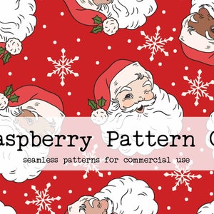 Retro Vintage Traditional Inclusive Santa Seamless File, Red and Green Christmas seamless pattern, Boho Santa seamless, retro Christmas