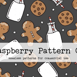 Melk en koekjes Genderneutraal naadloos patroon voor commercieel gebruik, naadloos herhalingspatroon kerstkoekjes, naadloos kerstmanmelk