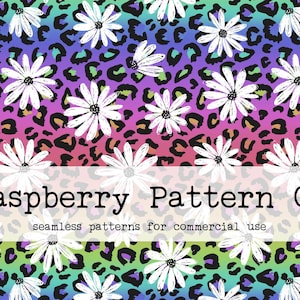 Rainbow Leopard Daisy Floral Neutral Seamless Pattern for Commercial Use,Leopard seamless pattern,boho floral seamless,floral daisy seamless