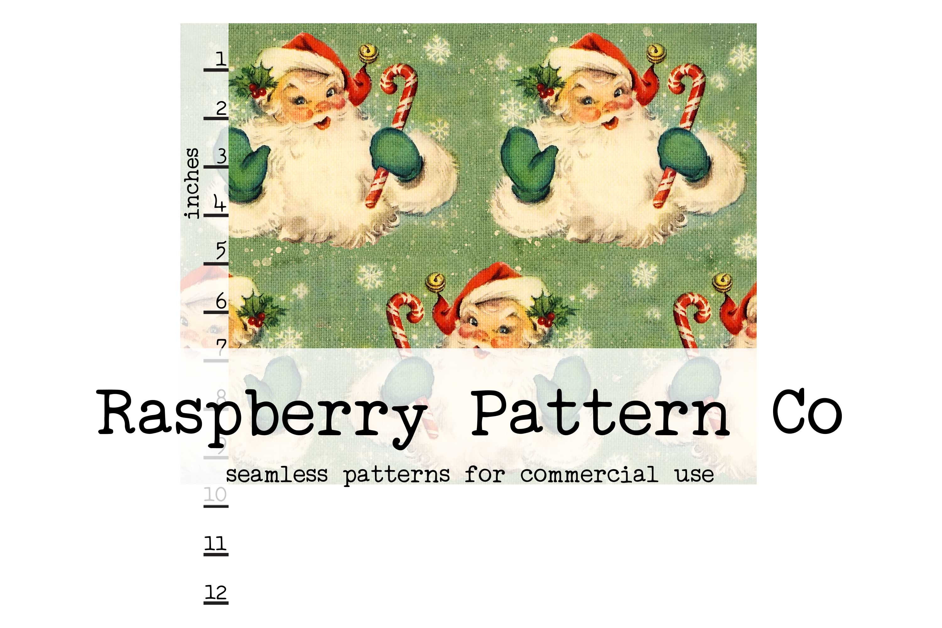 Retro Santa Seamless Pattern for Commercial Use, Christmas Seamless ...