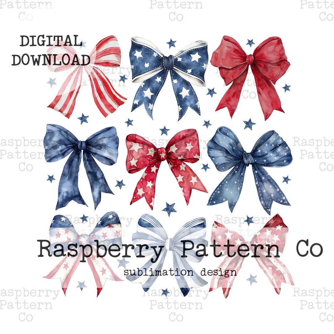 Coquette 4th of July Bows PNG, America Png,american Cowgirl Png ...