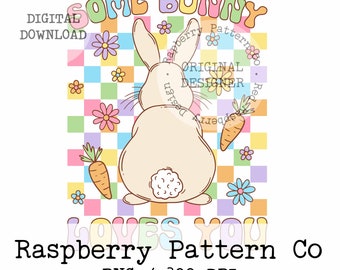 Some Bunny Loves You PNG Sublimation, Cute Easter PNG, Easter Bunny Sublimation, Pastel Easter PNG, Retro Easter Bunny png, easter seamless