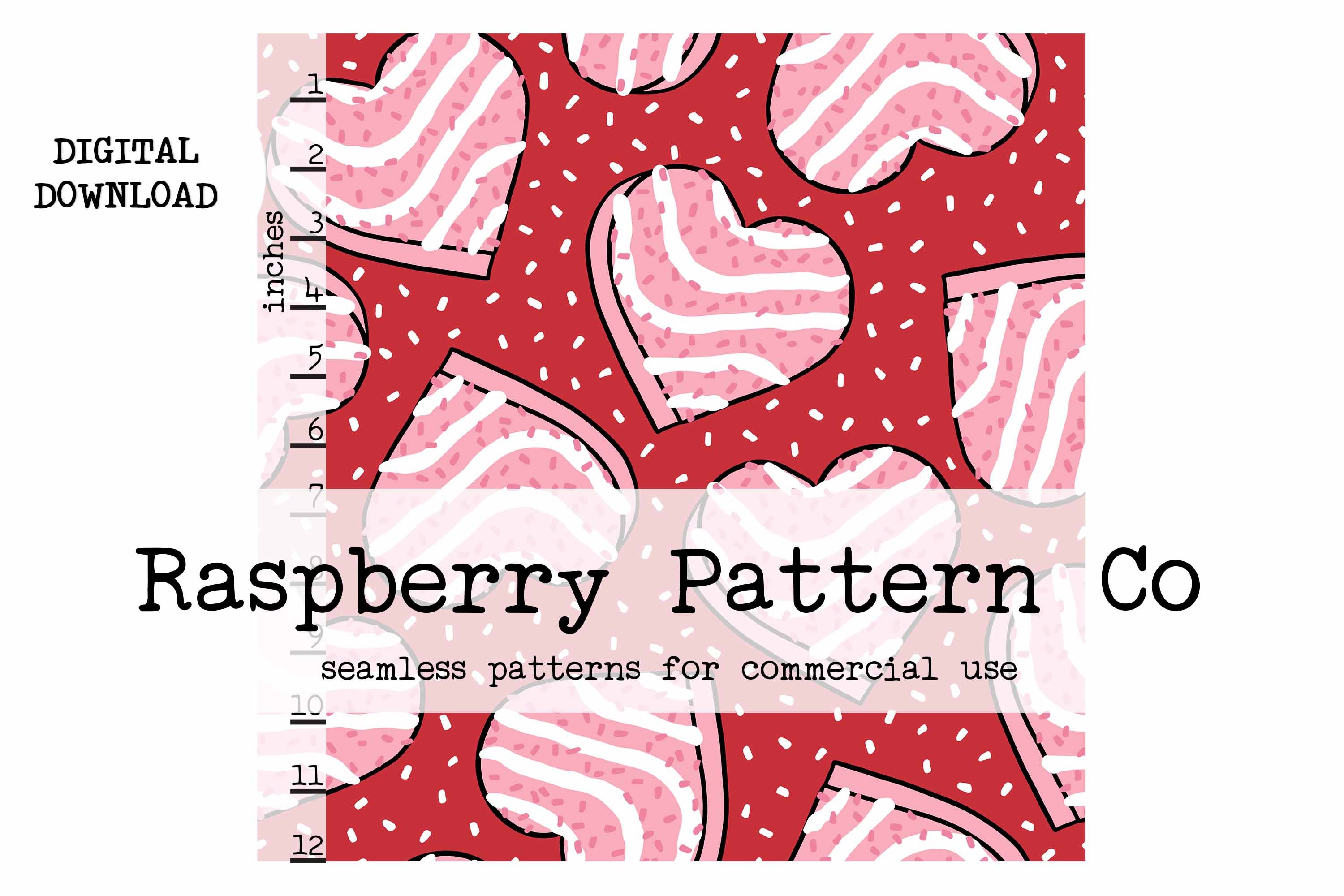 Valentine Heart Cakes Seamless Pattern File, Heart Seamless Repeat ...