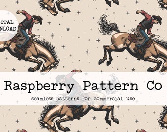 They Call The Thing Rodeo seamless file, Retro Cowboy seamless file, Rodeo seamless file, Western seamless file, Make America Cowboy Again