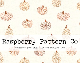 Pumpkins Fall Autumn Neutral Cute Retro Boho Seamless Pattern for Commercial Use, fall seamless repeat pattern, pumpkin seamless pattern