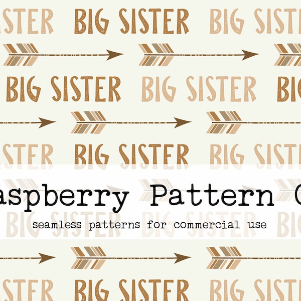 Big Sister Arrow Boho Neutral Seamless Pattern for Commercial Use, little sister seamless, big sis seamless,lil sis seamless, arrow seamless