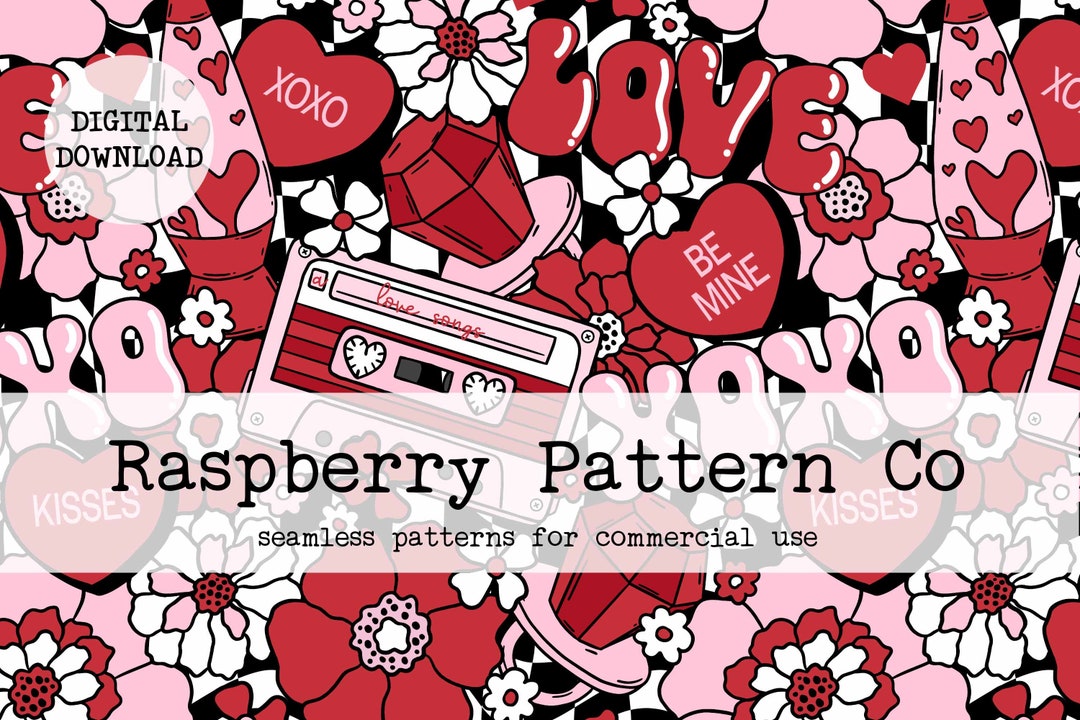 Love Valentine's Day Seamless Pattern File, Heart Seamless Repeat ...