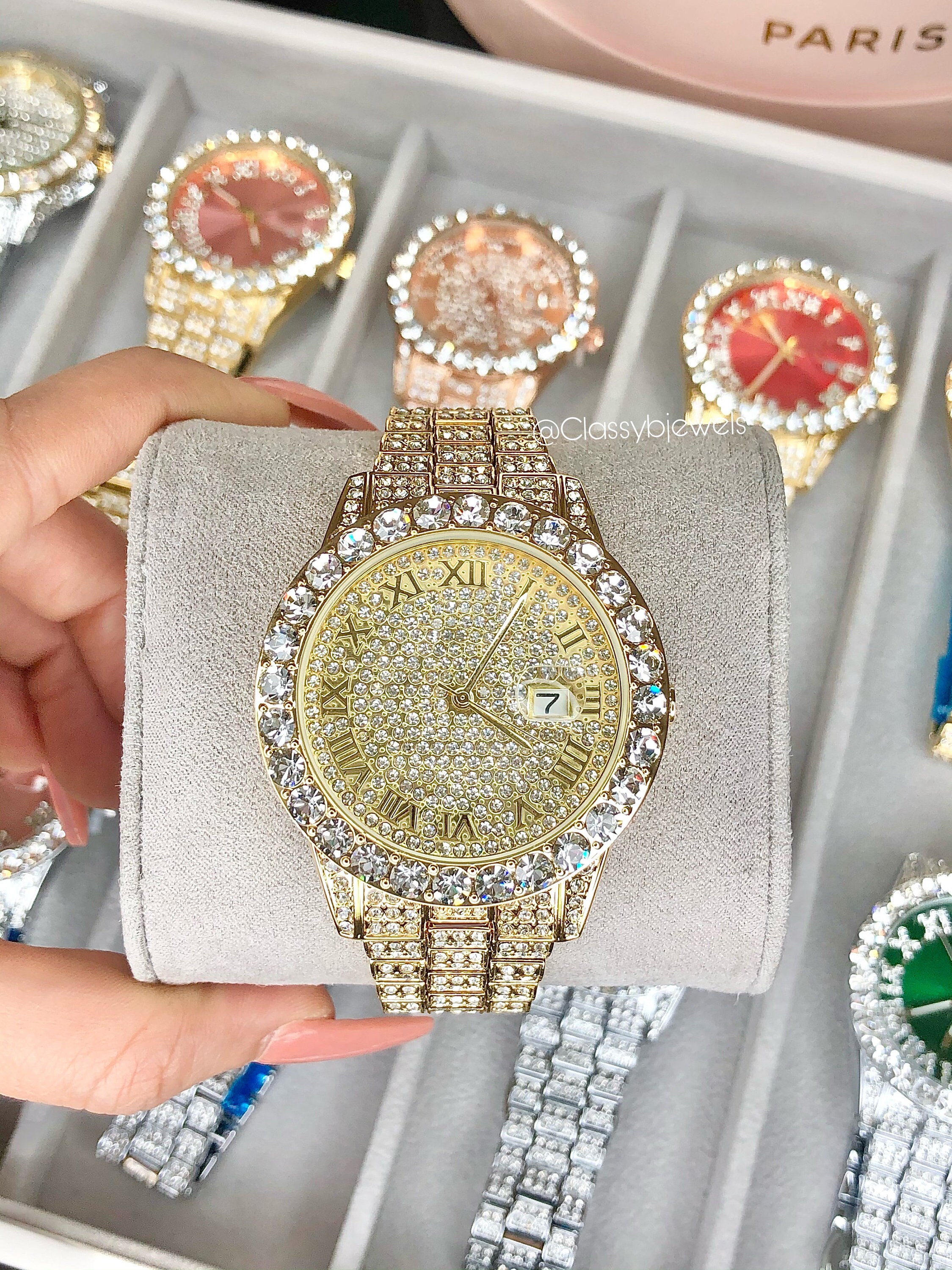 Iced store gucci watch