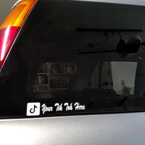 Custom Tik Tok Name Vinyl Decal - Personalized Tik Tok Username Sticker - Vinyl Car Decal - Social Media Car Window Vinyl Decal Sticker