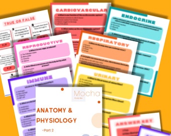 Practice Questions for Anatomy & Physiology Part 2 | 55 questions