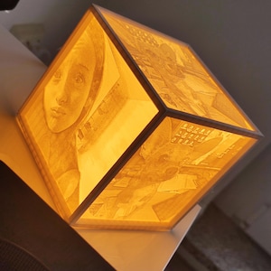 Light Cube Lamp Individually personalized with desired motif Cube Table Lamp Warm White