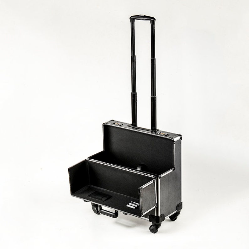 Valise à roulettes Pilot en aluminium rigide à 4 roues, noir image 3