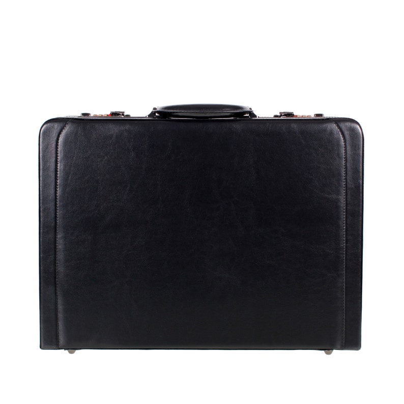 Deluxe Faux Leather Expandable Executive Attache Case Briefcase Black AR Premium image 5