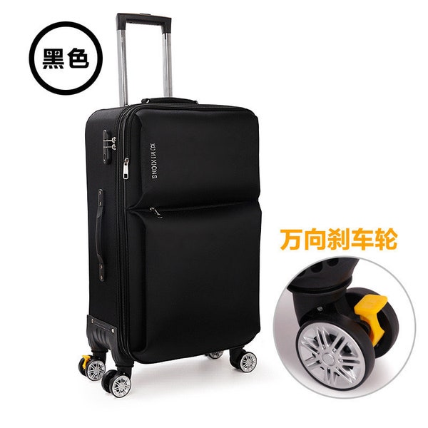 4 wheel Spinner Soft Shell Suitcase Luggage Set Carry On Cabin Travel bag UK