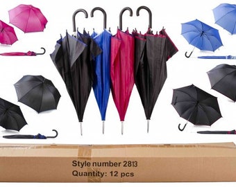 Automatic Umbrella two tone unisex UK Stock 4 colours Ladies Gents