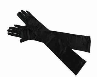 Ladies Long Black Gloves Fancy dress Opera Prom Party Dress AR