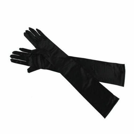 fancy dress long black gloves