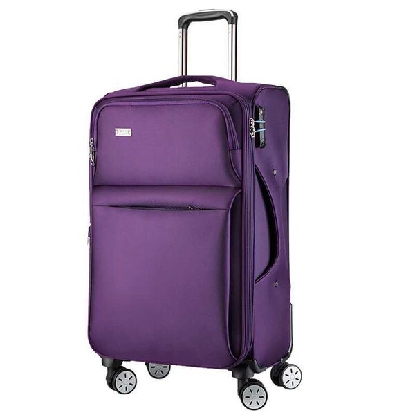 4 wheel Spinner Soft Shell Suitcase Luggage Set Carry On Cabin Travel bag UK