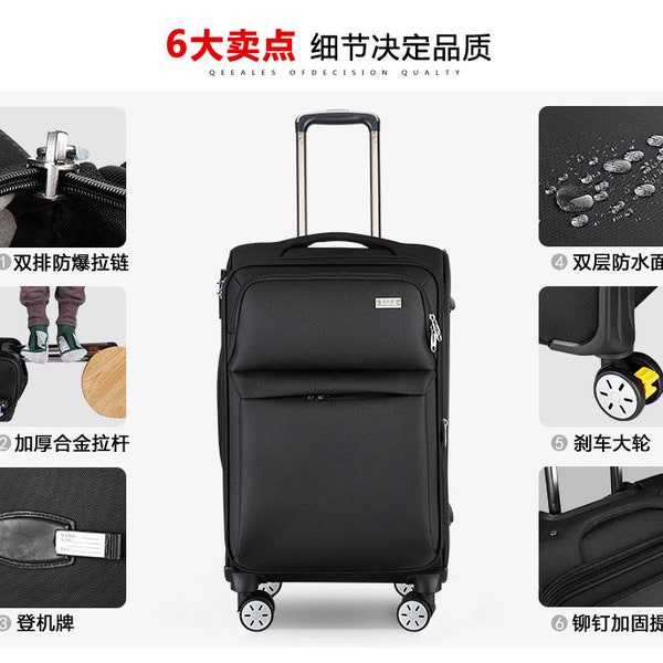 4 wheel Spinner Soft Shell Suitcase Luggage Set Carry On Cabin Travel bag UK