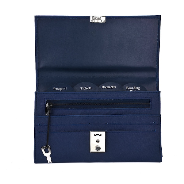 TRAVEL Document WALLET ORGANISER with lock for Passport