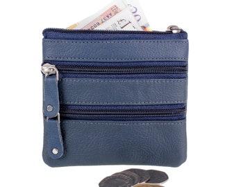 Petite pochette porte-monnaie porte-clés porte-monnaie en cuir zippé porte-cartes peau de vache