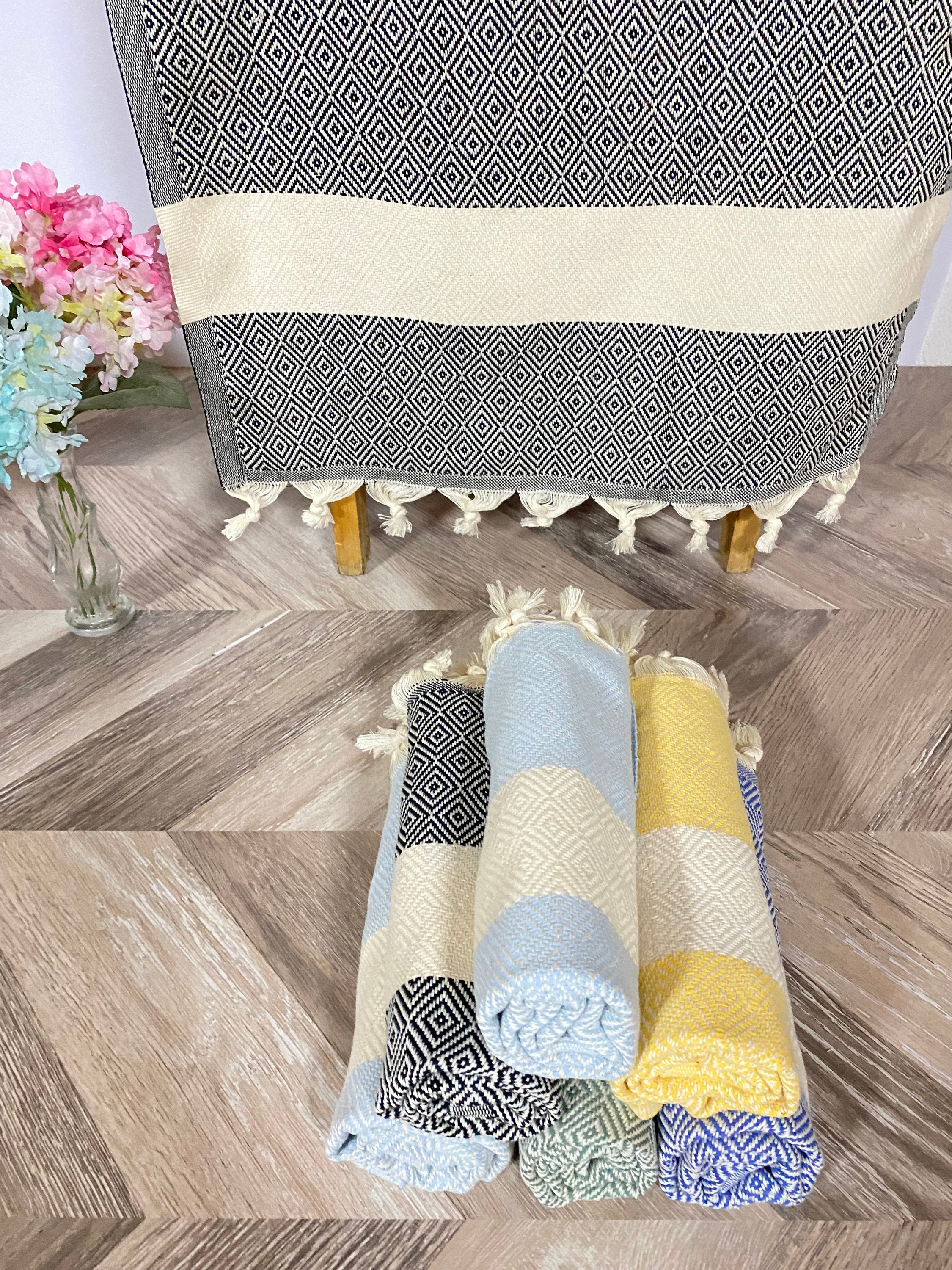 Set of 3 Turkish Kitchen Towel Set Dish Towel Set Peshkir Etsy