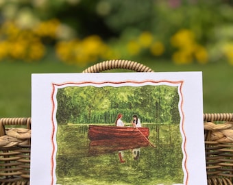 Kindred Spirits 5x7 Watercolor Print: Wall Art Print | The Lake of Shining Waters | Anne of Green Gables | Anne Shirley | L M Montgomery